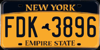 NY license plate FDK3896