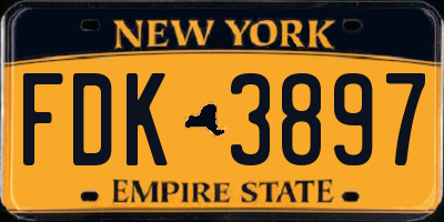 NY license plate FDK3897