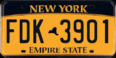 NY license plate FDK3901