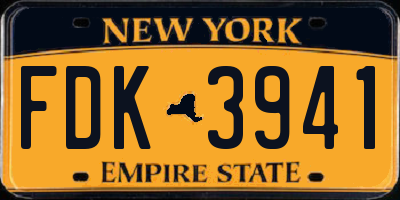 NY license plate FDK3941