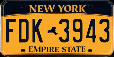 NY license plate FDK3943