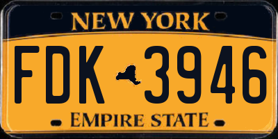 NY license plate FDK3946