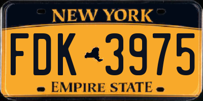 NY license plate FDK3975