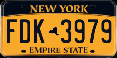 NY license plate FDK3979