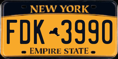 NY license plate FDK3990