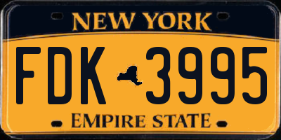 NY license plate FDK3995