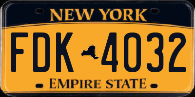 NY license plate FDK4032