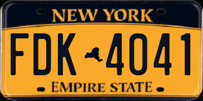 NY license plate FDK4041