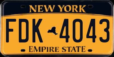 NY license plate FDK4043