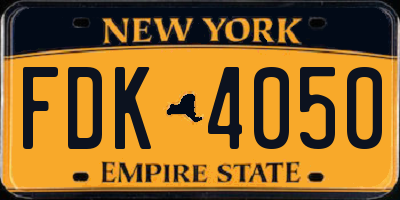NY license plate FDK4050