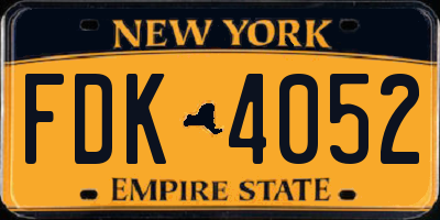 NY license plate FDK4052
