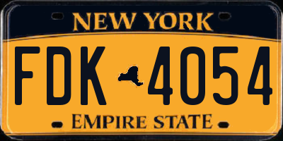 NY license plate FDK4054