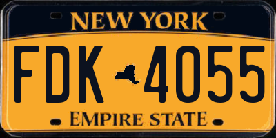 NY license plate FDK4055