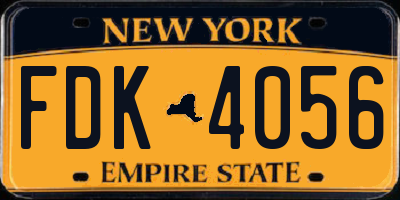 NY license plate FDK4056