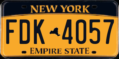 NY license plate FDK4057