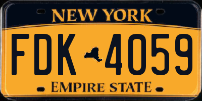 NY license plate FDK4059