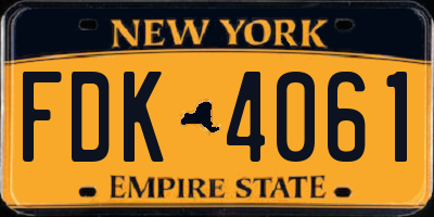 NY license plate FDK4061