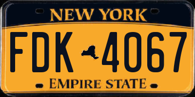 NY license plate FDK4067