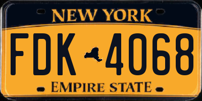 NY license plate FDK4068