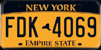 NY license plate FDK4069