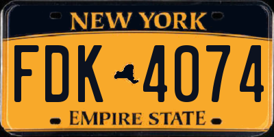 NY license plate FDK4074