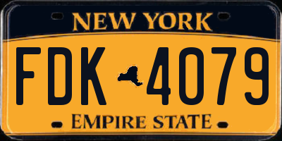 NY license plate FDK4079
