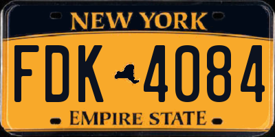NY license plate FDK4084