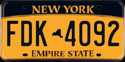 NY license plate FDK4092