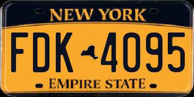 NY license plate FDK4095
