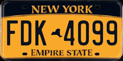 NY license plate FDK4099