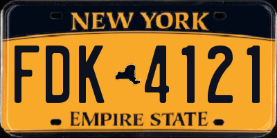 NY license plate FDK4121