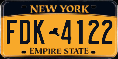 NY license plate FDK4122