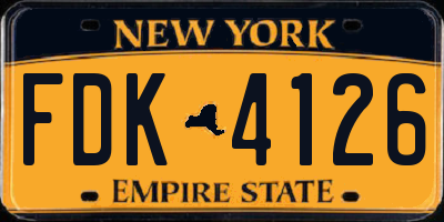NY license plate FDK4126