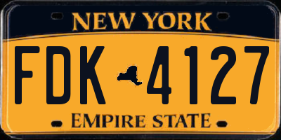 NY license plate FDK4127