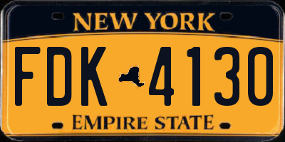 NY license plate FDK4130