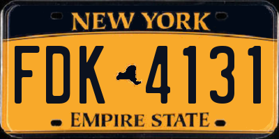NY license plate FDK4131
