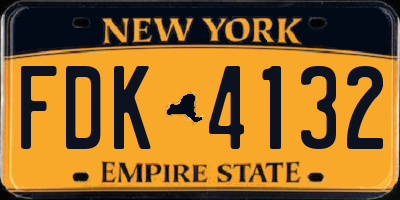 NY license plate FDK4132