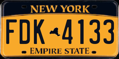 NY license plate FDK4133