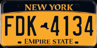 NY license plate FDK4134