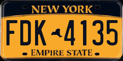 NY license plate FDK4135