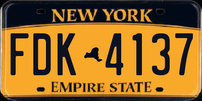 NY license plate FDK4137