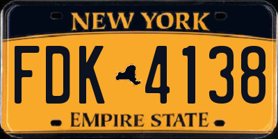 NY license plate FDK4138