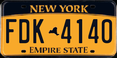 NY license plate FDK4140