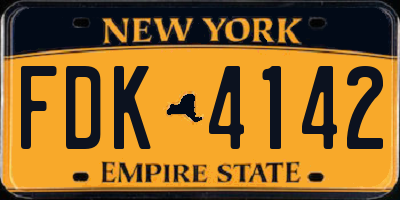 NY license plate FDK4142