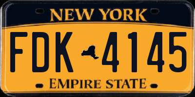 NY license plate FDK4145
