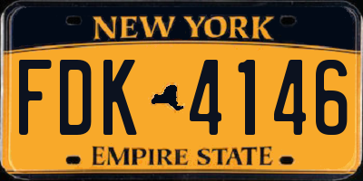 NY license plate FDK4146