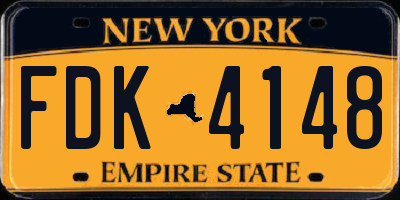 NY license plate FDK4148