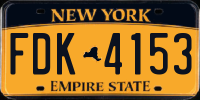 NY license plate FDK4153