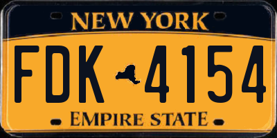 NY license plate FDK4154