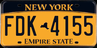 NY license plate FDK4155